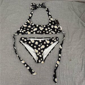 Floral Black Bikini Set